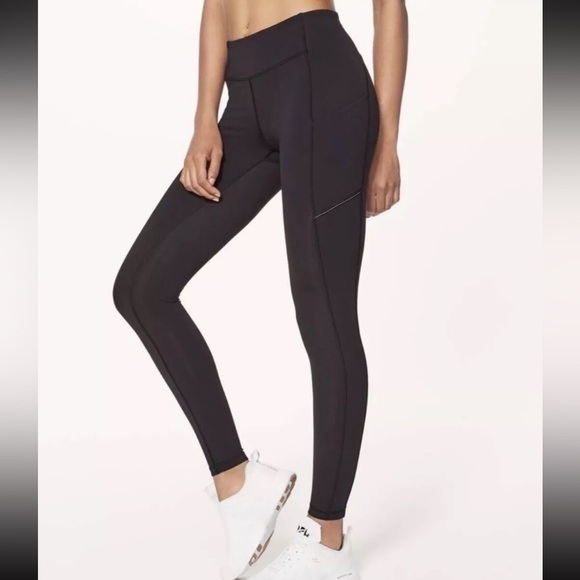 Lululemon Speed Up Reflective Tight Black Size 4 - Picture 2 of 11